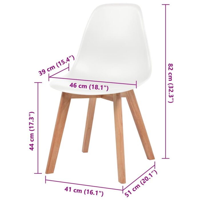 Esszimmerstühle 4 Stk. Weiss Kunststoff – Bild 6