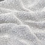 Überwurf Baumwolle Fischgrätenmuster 125x150 cm Grau – Bild 5