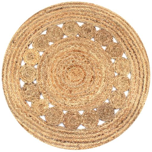245342_1.jpg Teppich Flechtmuster Jute 90 cm Rund – Bild 1