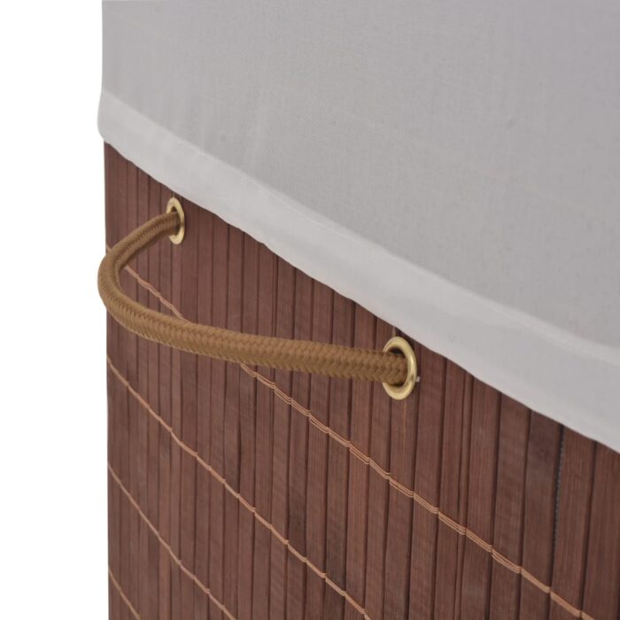 Bambus-Wäschekorb Rechteckig Braun – Bild 4