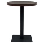 Bistrotisch MDF und Stahl Rund 60×75 cm Dunkle Esche – Bild 3