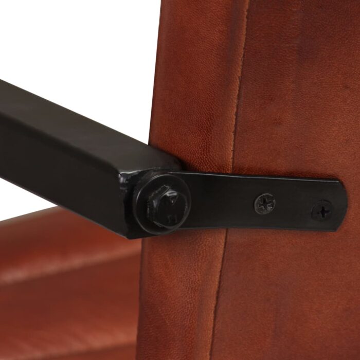 Esszimmerstühle 2 Stk. Braun Echtleder – Bild 9