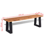 Sitzbank Akazienholz Massiv 145 cm – Bild 6