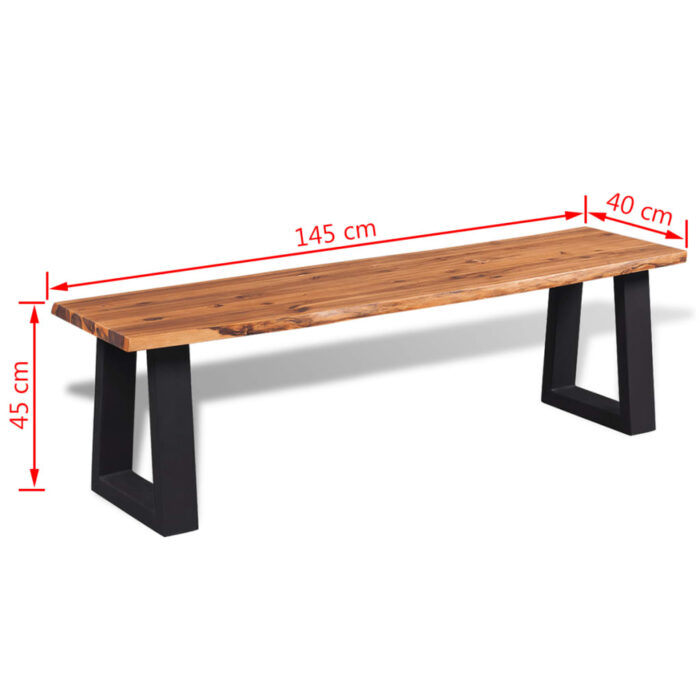 Sitzbank Akazienholz Massiv 145 cm – Bild 6