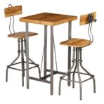 Bar-Set 3-tlg. Recyceltes Massivholz Teak