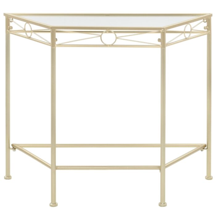 Beistelltisch Vintage-Stil Metall 87x34x73 cm Gold – Bild 2