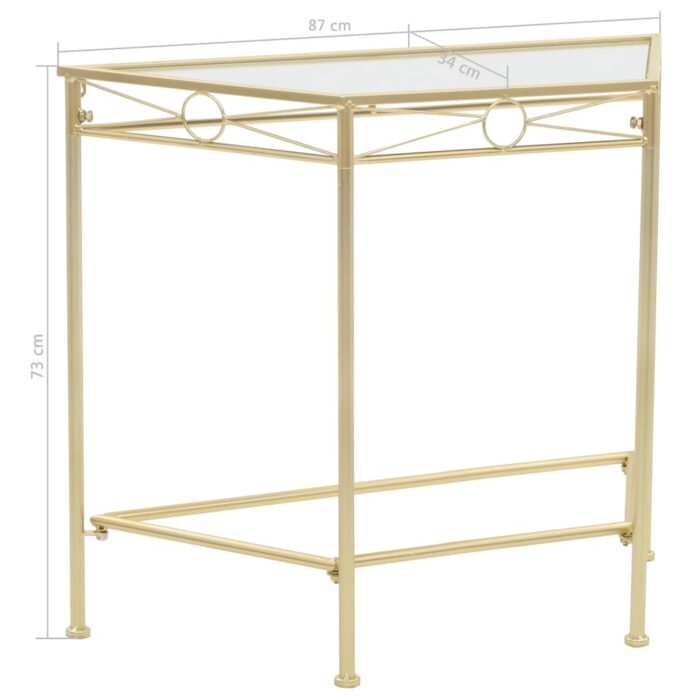 Beistelltisch Vintage-Stil Metall 87x34x73 cm Gold – Bild 6