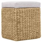 Sitzbank mit 2 Ottomanen Seegras Grau – Bild 12