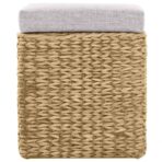 Sitzbank mit 2 Ottomanen Seegras Grau – Bild 13