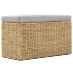 Sitzbank mit 2 Ottomanen Seegras Grau – Bild 6