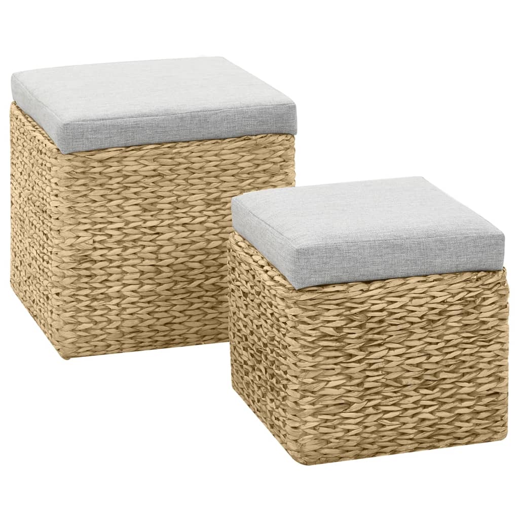 246109_1.jpg Ottoman-Set 2 Stk. Seegras Grau – Bild 1