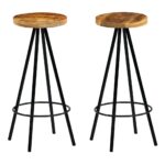 Barhocker 2 Stk. Massivholz Mango