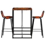 Bar-Set 3-tlg. Altholz Massiv und Echtes Ziegenleder – Bild 2