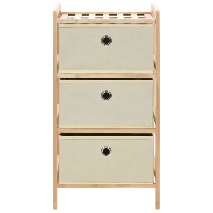Korb-Kommode mit 3 Stoffkörben Zedernholz Beige – Bild 2