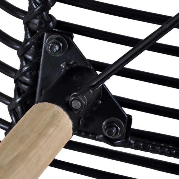 Esszimmerstühle 2 Stk. Schwarz Natur Rattan – Bild 6