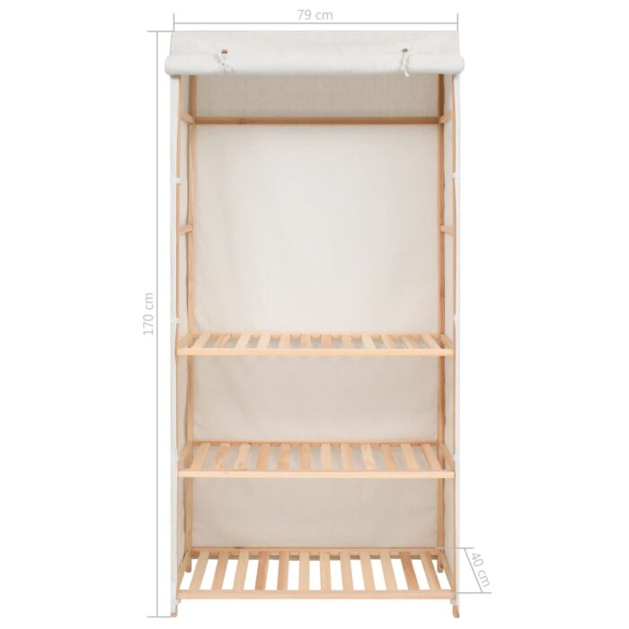 3-stufiger Kleiderschrank Grau 79 x 40 x 170 cm Stoff – Bild 7