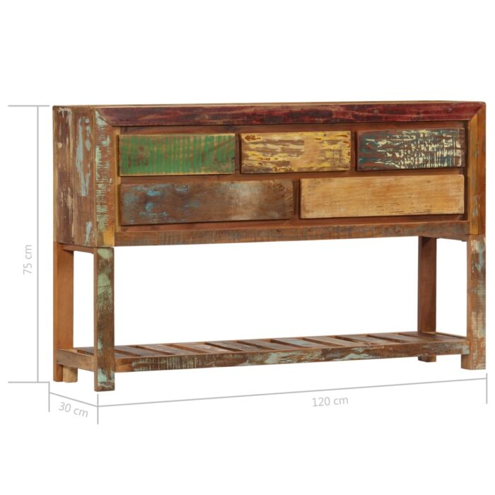 Sideboard 120x30x75 cm Altholz Massiv – Bild 8