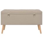 Hocker mit Stauraum 3 Stk. Beige Stoff – Bild 11