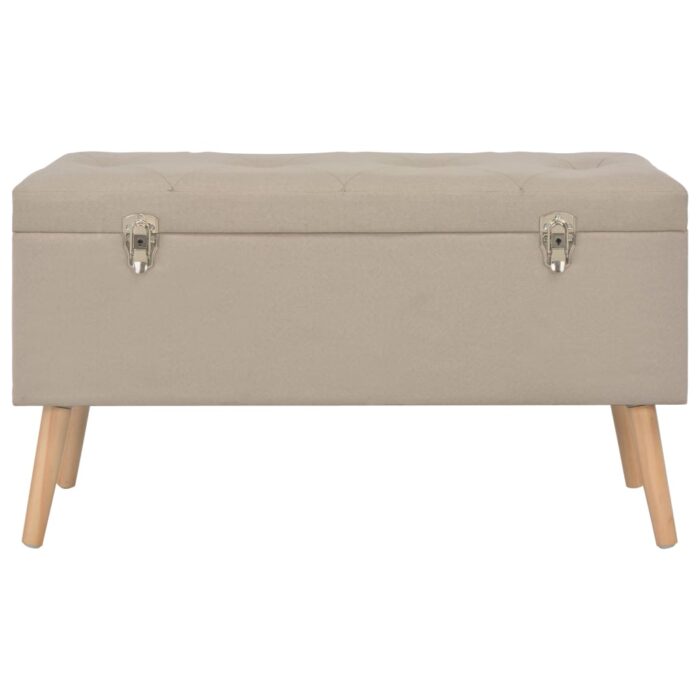 Hocker mit Stauraum 3 Stk. Beige Stoff – Bild 11