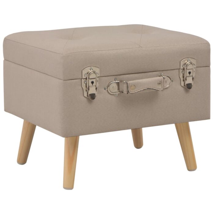 Hocker mit Stauraum 3 Stk. Beige Stoff – Bild 2