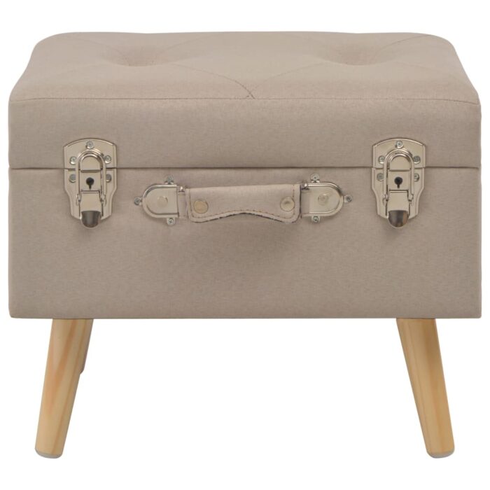 Hocker mit Stauraum 3 Stk. Beige Stoff – Bild 3