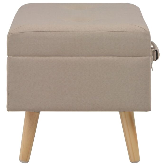 Hocker mit Stauraum 3 Stk. Beige Stoff – Bild 4