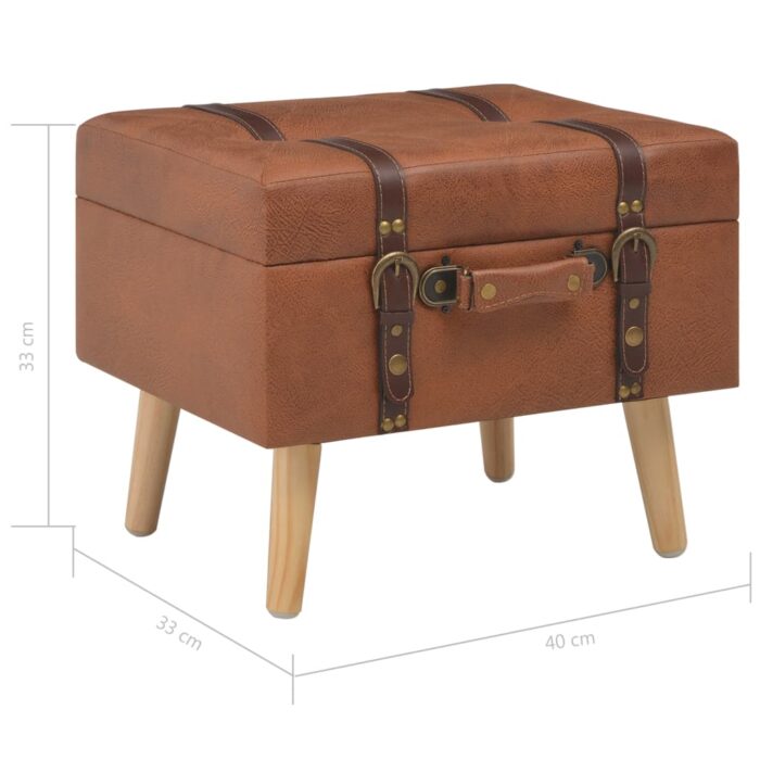 Hocker mit Stauraum 40 cm Hellbraun Kunstleder – Bild 10