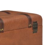 Hocker mit Stauraum 40 cm Hellbraun Kunstleder – Bild 8