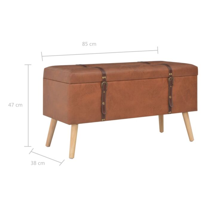 Hocker mit Stauraum 3 Stk. Braun Kunstleder – Bild 12