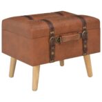 Hocker mit Stauraum 3 Stk. Braun Kunstleder – Bild 2