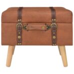 Hocker mit Stauraum 3 Stk. Braun Kunstleder – Bild 3