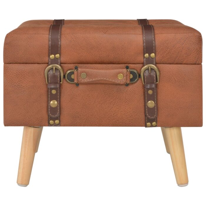 Hocker mit Stauraum 3 Stk. Braun Kunstleder – Bild 3
