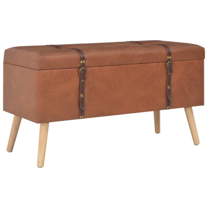 Hocker mit Stauraum 3 Stk. Braun Kunstleder – Bild 4