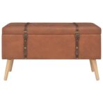 Hocker mit Stauraum 3 Stk. Braun Kunstleder – Bild 5