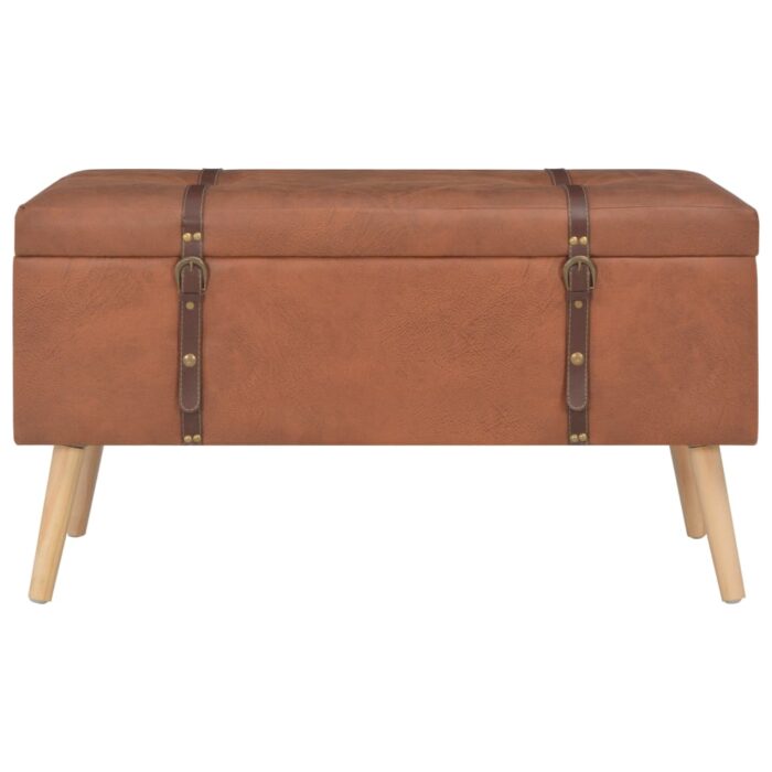 Hocker mit Stauraum 3 Stk. Braun Kunstleder – Bild 5