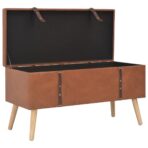Hocker mit Stauraum 3 Stk. Braun Kunstleder – Bild 7