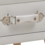 Nachttisch Weiss 40x35x40 Kunstleder – Bild 7