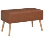 Couchtisch Braun 80x40x46 cm Kunstleder – Bild 3