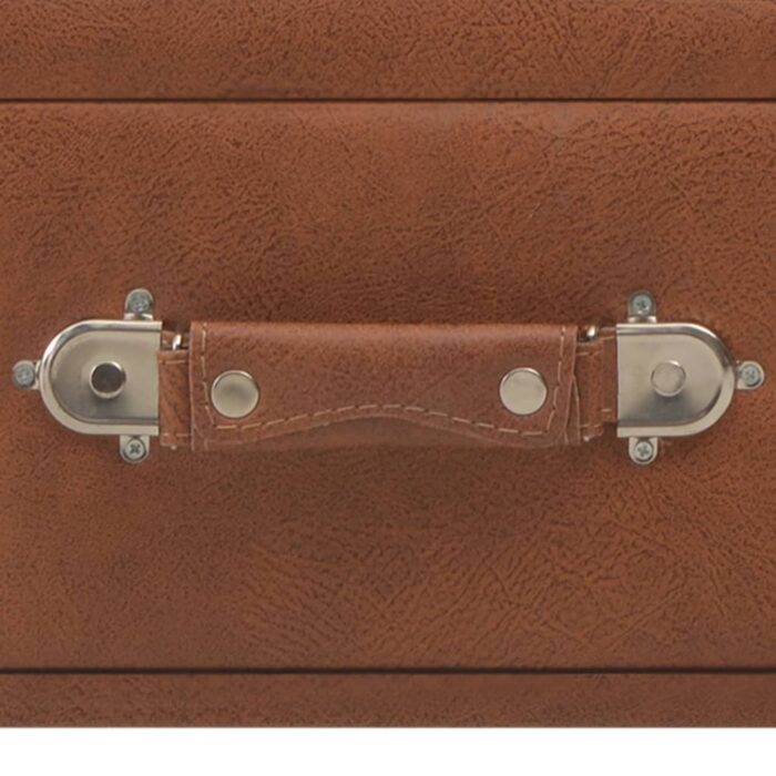 Couchtisch Braun 80x40x46 cm Kunstleder – Bild 7