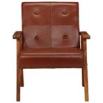 Sessel Braun Echtleder – Bild 2