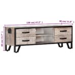 TV-Schrank 110x30x41 cm Massivholz Akazie – Bild 7