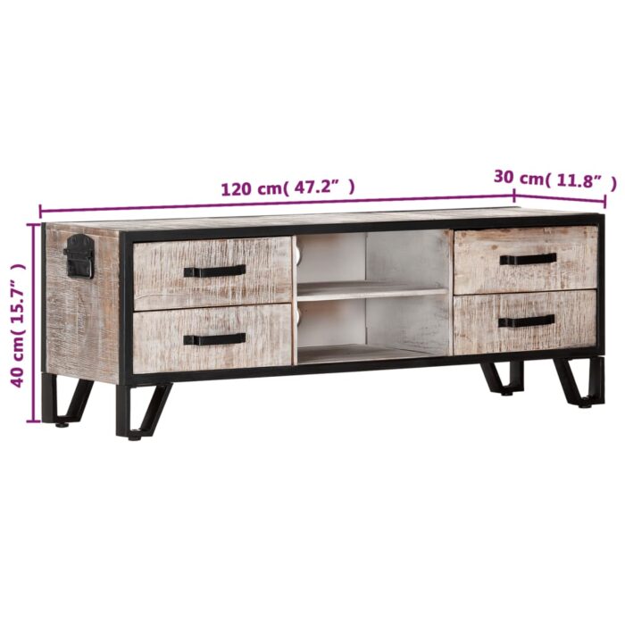 TV-Schrank 110x30x41 cm Massivholz Akazie – Bild 7