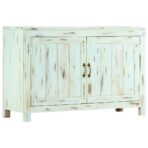 Sideboard Hellblau 110x35x70 cm Massivholz Mango – Bild 10