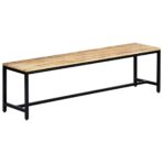Esszimmerbank 120 cm Massives Raues Mangoholz - 120 cm – Bild 8