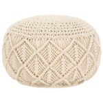 Makramee Sitzpuff Handgefertigt 45 x 30 cm Baumwolle