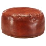 Pouf Hellbraun 60 x 30 cm Echtes Ziegenleder