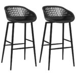 Barhocker 2 Stk. Schwarz