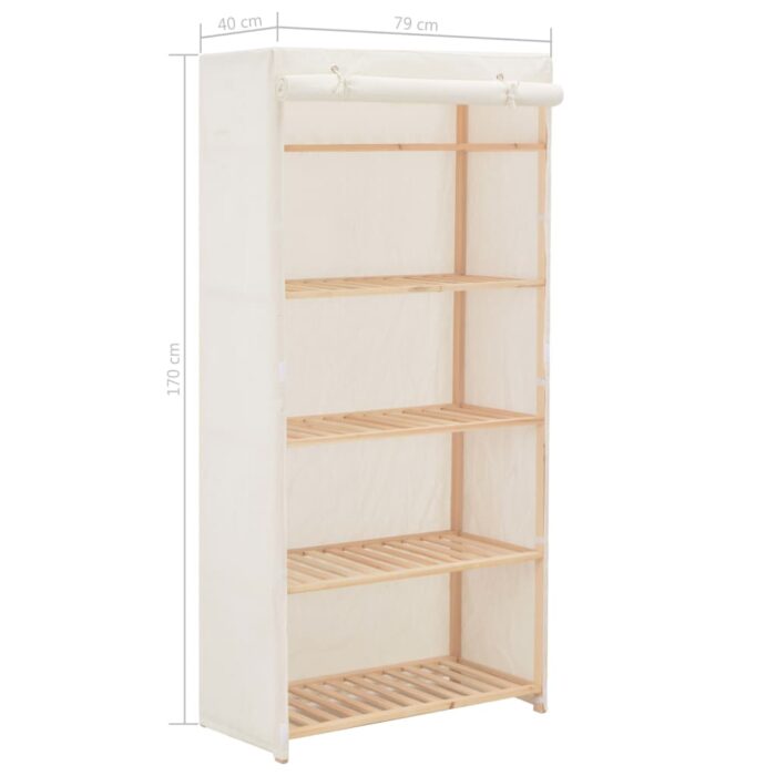 Kleiderschrank Grau 79 x 40 x 170 cm Stoff – Bild 6