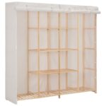 Kleiderschrank Weiss 173 x 40 x 170 cm Stoff