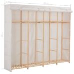 Kleiderschrank Weiss 200 x 40 x 170 cm Stoff – Bild 6